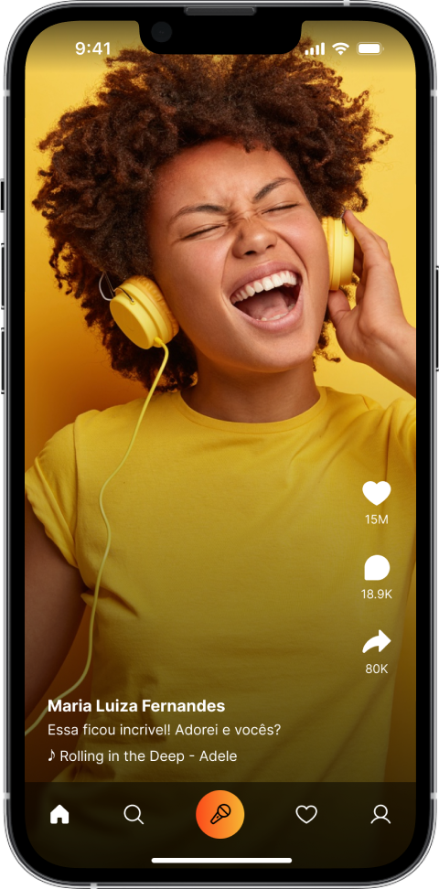 Imagem de um smartphone amarelo